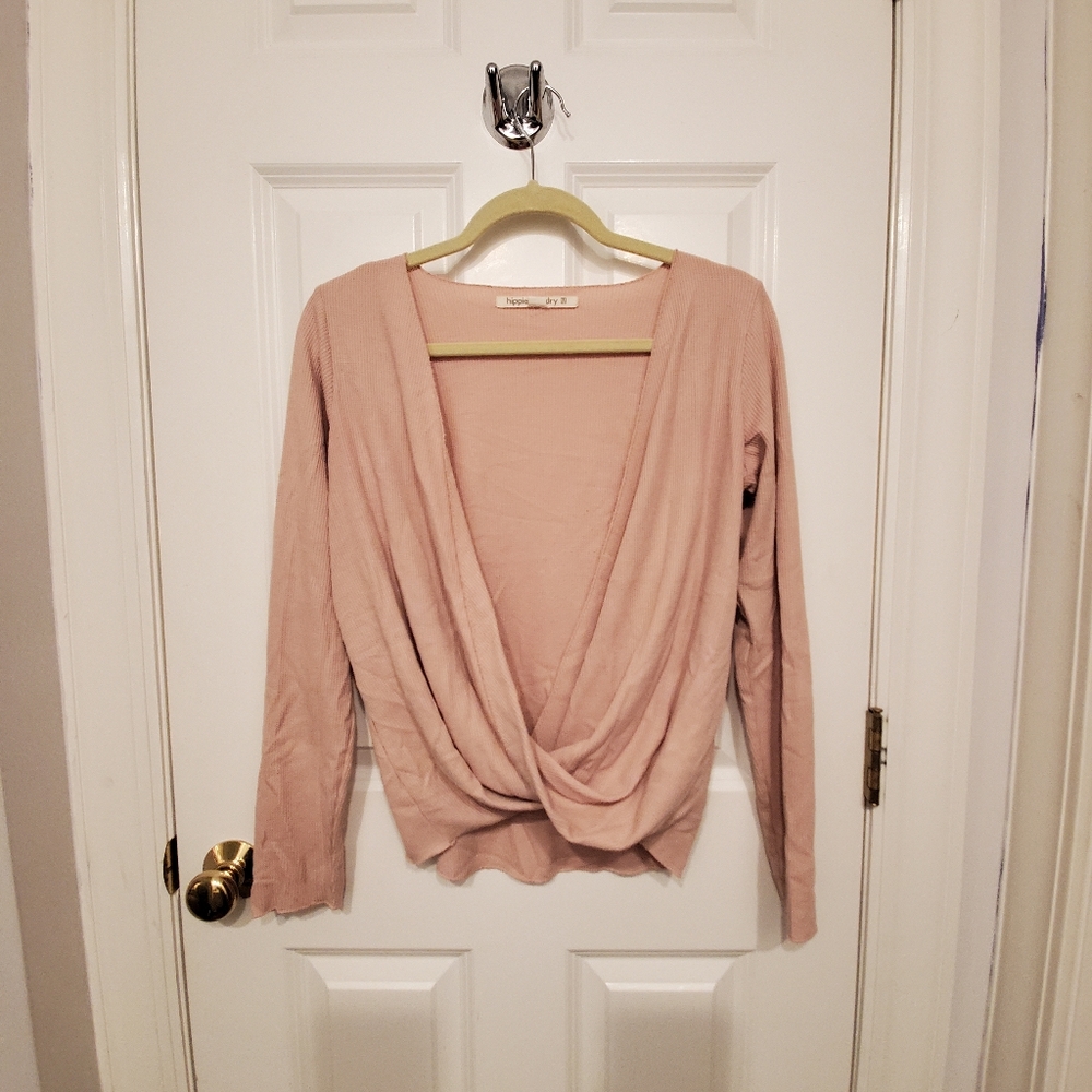 Hippie Laundry pink surplice wrap top